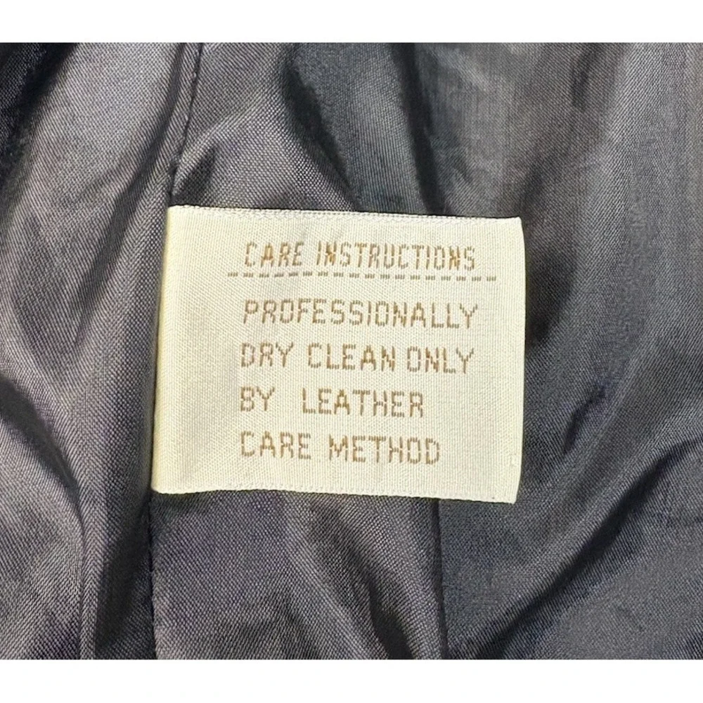 Vintage RZR Leather Wool Houndstooth Blazer Jacket Womens 24W Leather Trim EUC - Picture 7 of 10